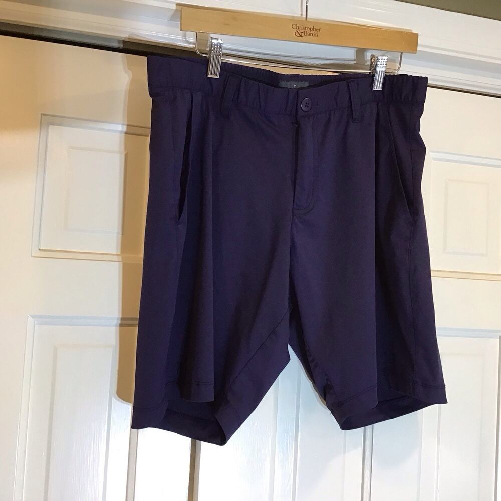 Grayson & Dunn Golf Hybrid Shorts Men's 36 Navy Button Slash Pockets 9” Hiking